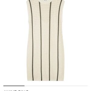 Anine Bing Elegant Cream and Green Knit Sleeveless Dress